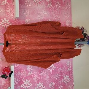 Forever 21 Open-Front Cardigan in Rich Rust